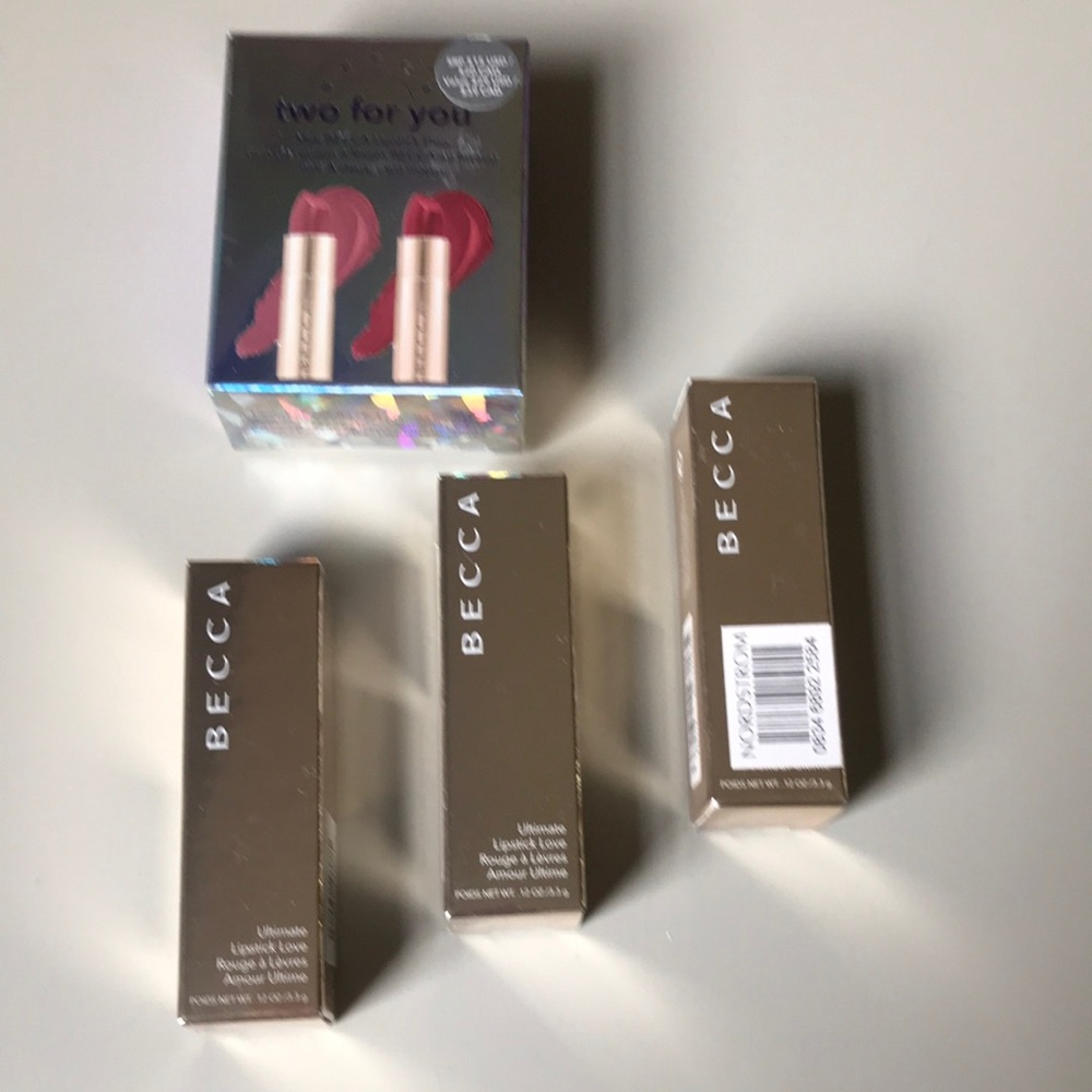 BECCA Lipstick Bundle in Rose/Blush Tones with GWP